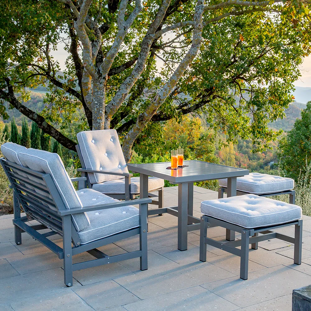 Soffa 2-Sits Grå Alu 