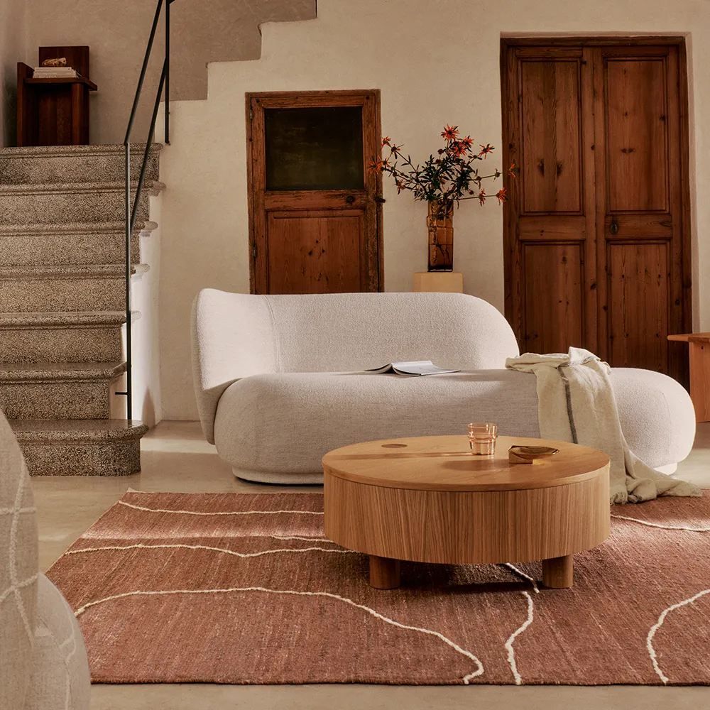 Handvävd Matta i Jute Gesso Terracotta 170x240 cm