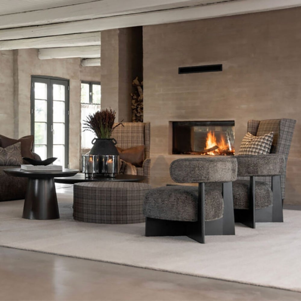 Porto tygfåtölj Vega wood