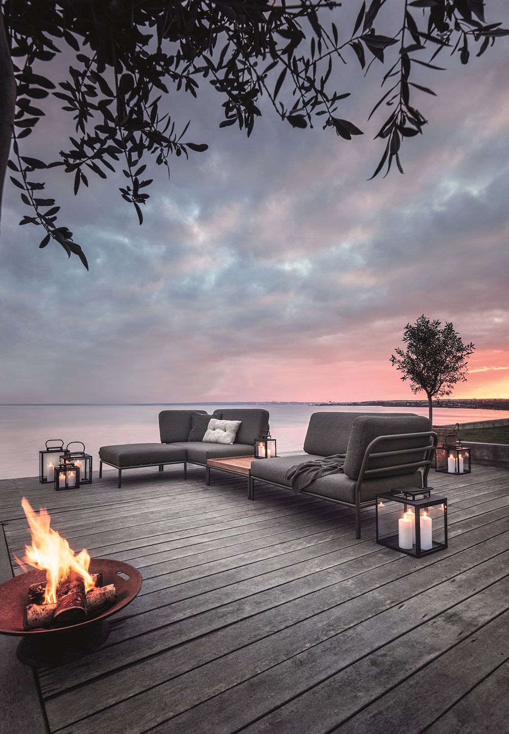 Level mittdel grå aluminium