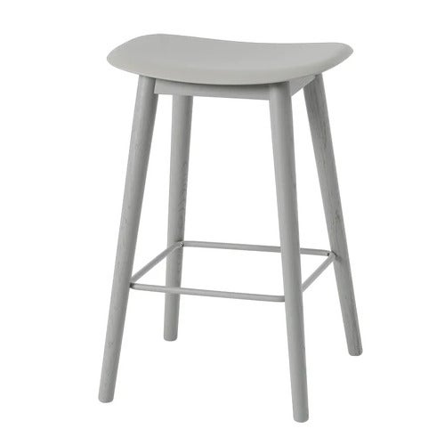 Fiber barpall låg Wood Base - 65 cm - Grey/Grey