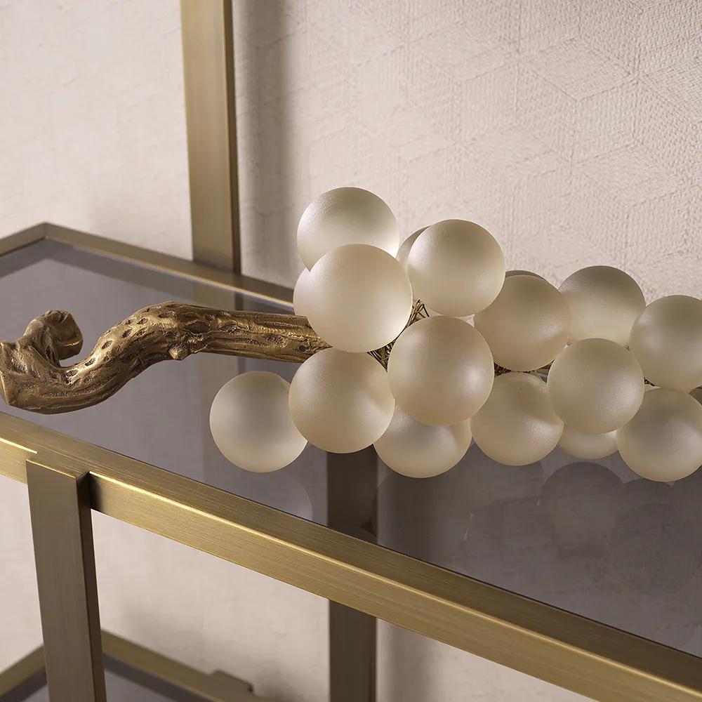 Object French Grapes white vintage brass finish