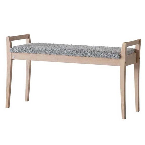 Meja Bänk Vitoljad Ek/Fårskinnslook Ljusgrå