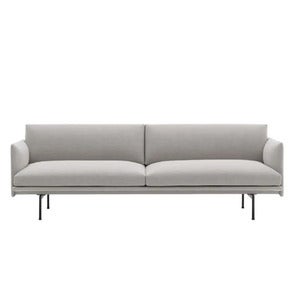 Outline Sofa 3-Seater - Black Base - Clay 12 Black