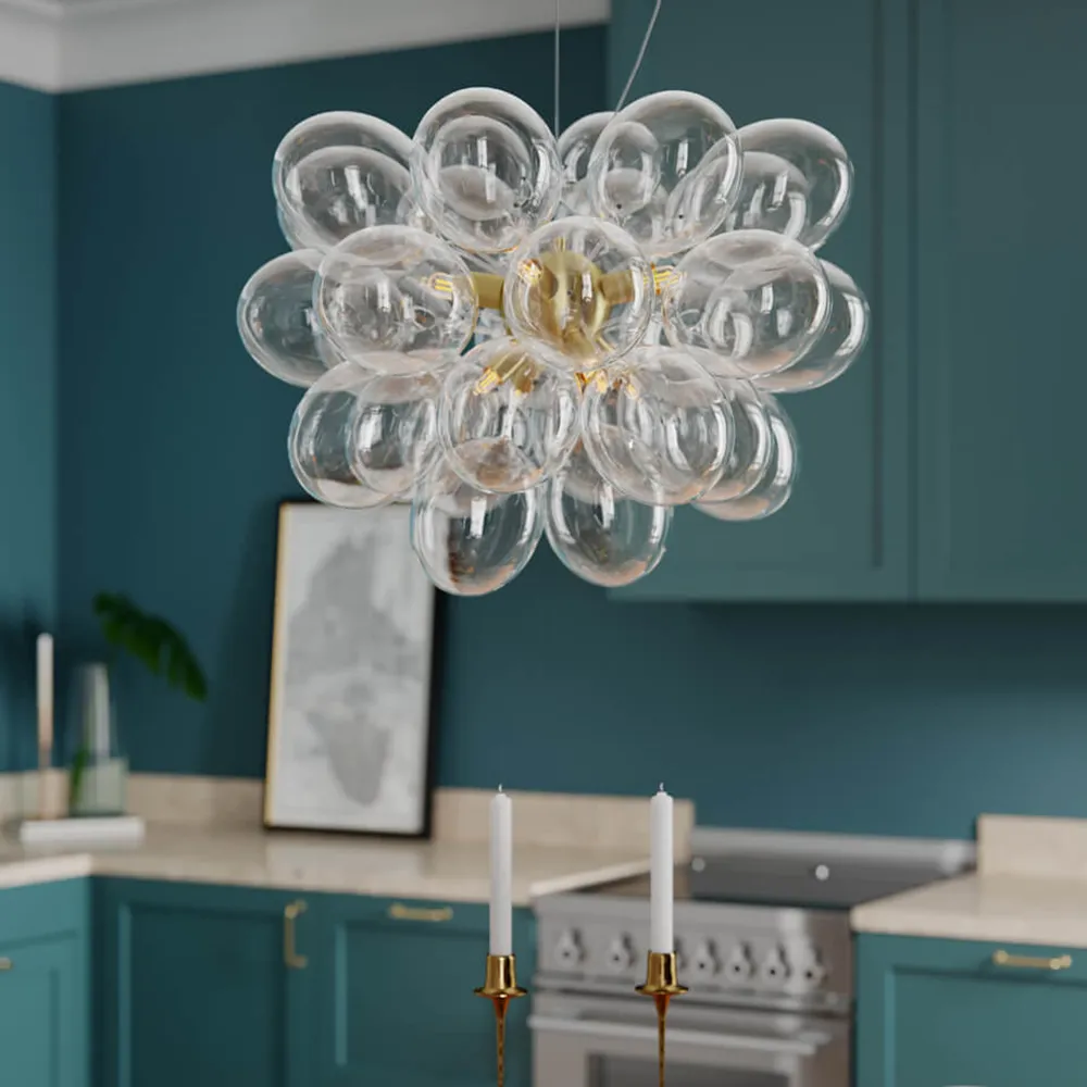 Gross taklampa Ø50cm Mässing/Klarglas