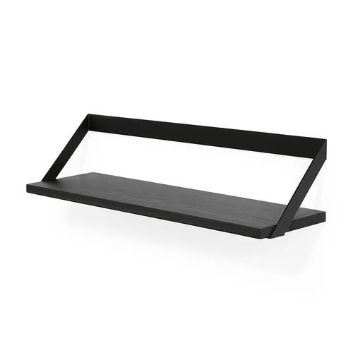 Ribbon hylla 70x20 cm svart ek/svart metall