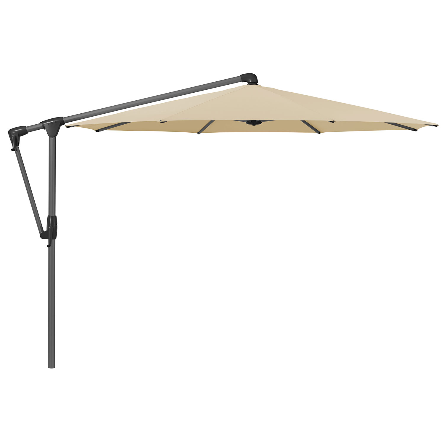 Glatz Sunwing Casa frihängande parasoll 330 cm kat.4 antracite alu / 422 cream