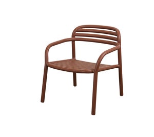 Bliss loungefåtölj, stapelbar Desert red, aluminium