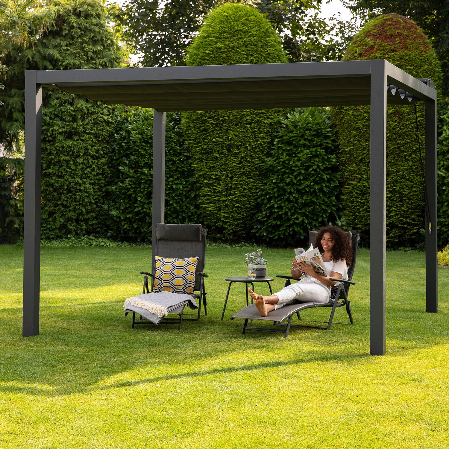 Prosail solsegel harmonica vattentätt 297x297cm grå 