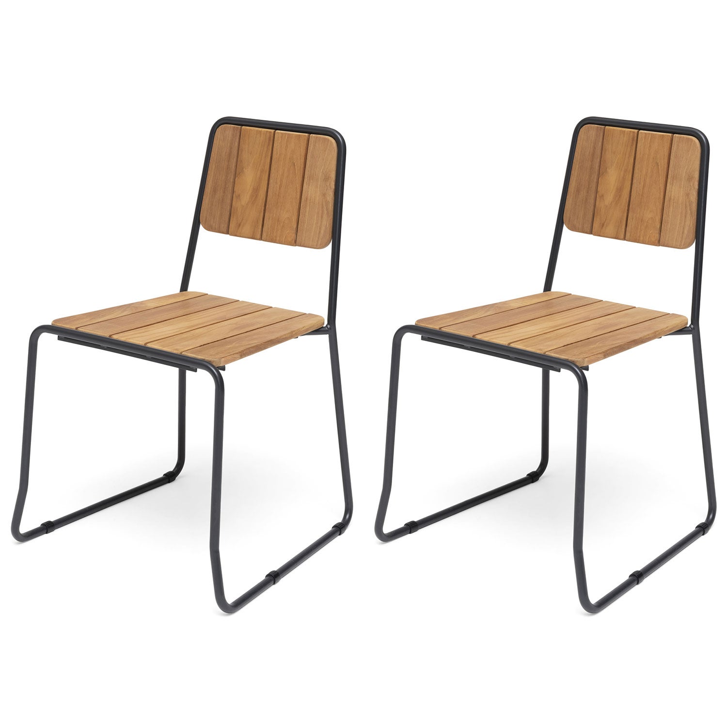 Oas stol teak 2-pack brun teak 