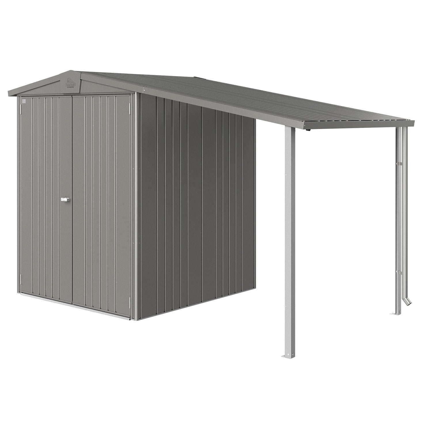 Europa sidotak trädgårdsskjul storlek 234a metallic kvarts-grå