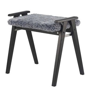 Alme Pall Svartbetsad Ek/Fårskinn ljusgrå