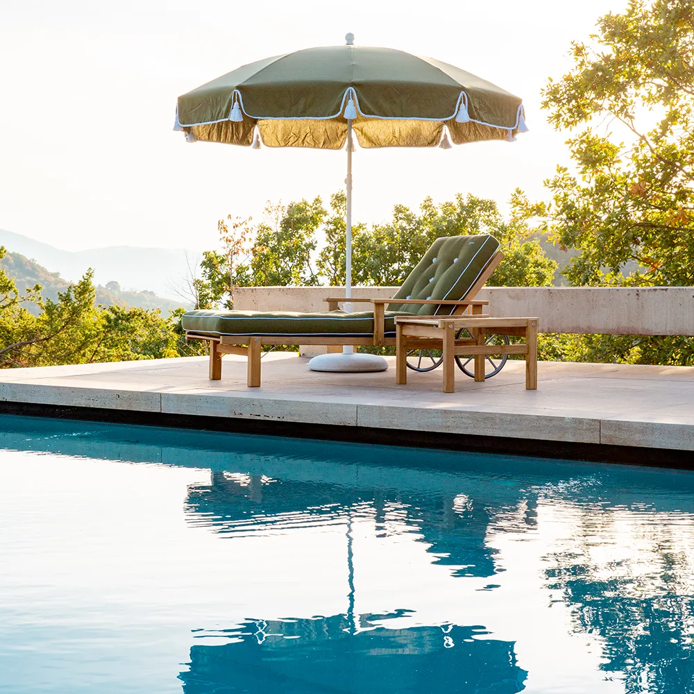 Liggvagn Med Armstöd Teak 