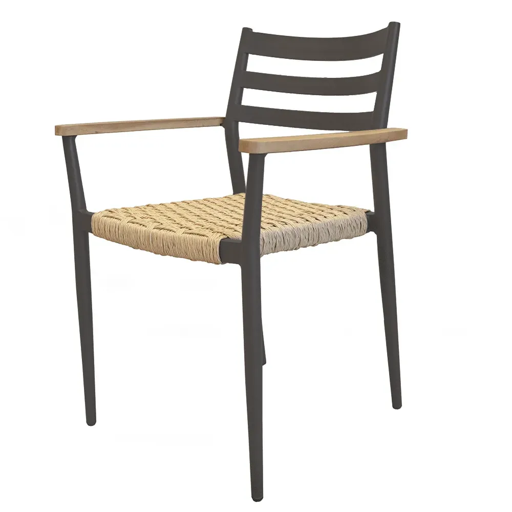 Sandby karmstol teak Svart