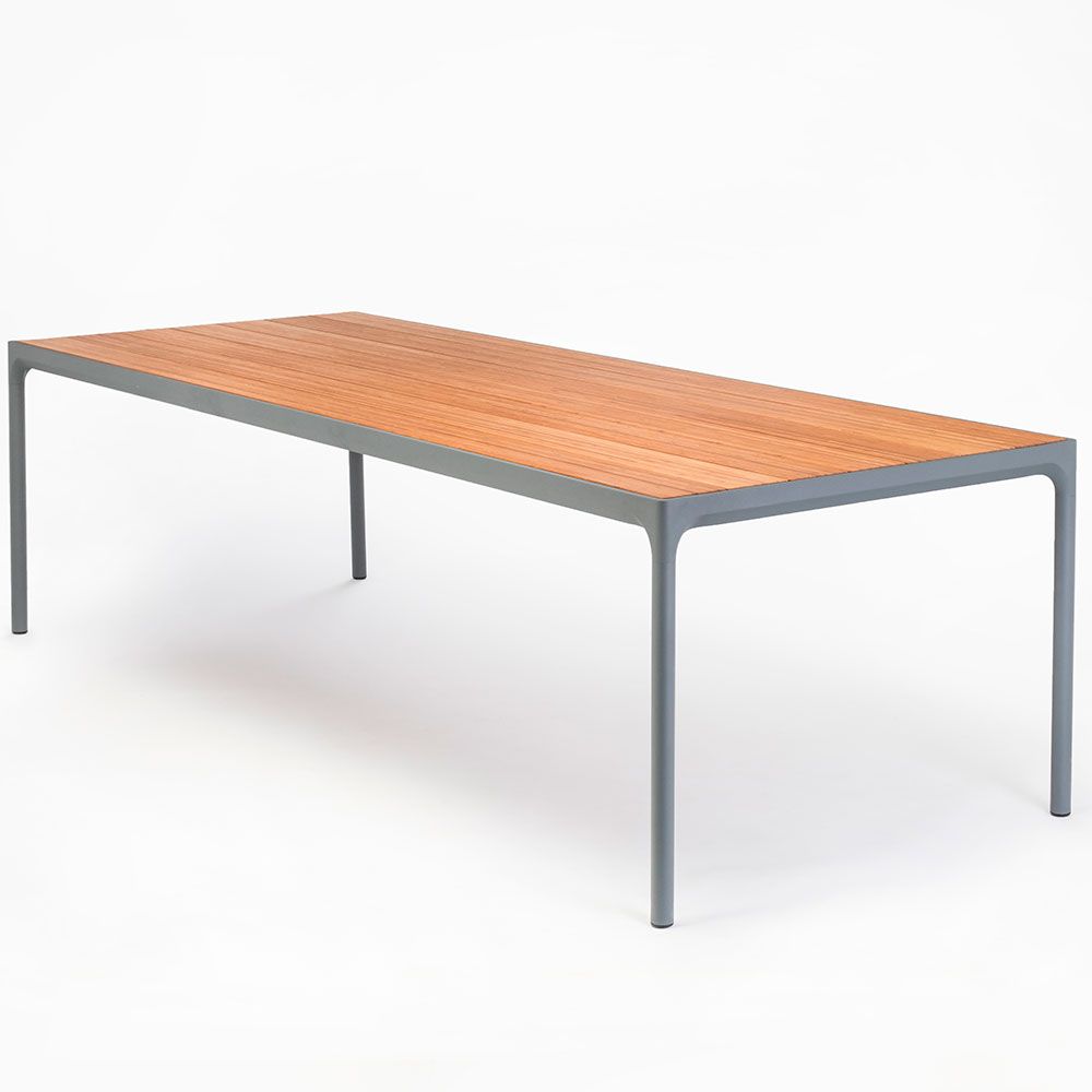 Produktfoto för Houe, Four matbord 210x90 cm grå/bamboo aluminium