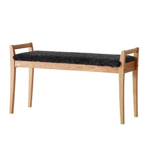 Meja Bänk Oljad Ek/Fårskinn Mörkgrå
