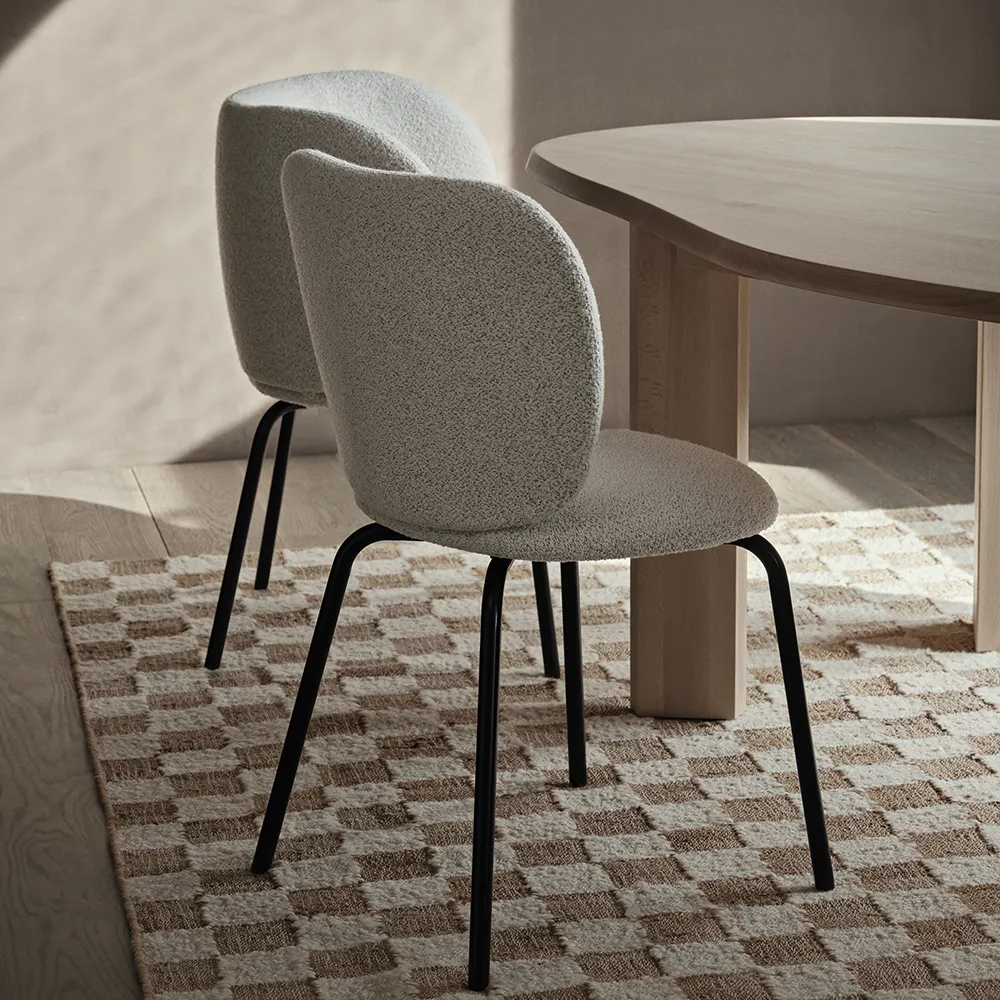 Handvävd Ullmatta Check 140x200 cm Off-White