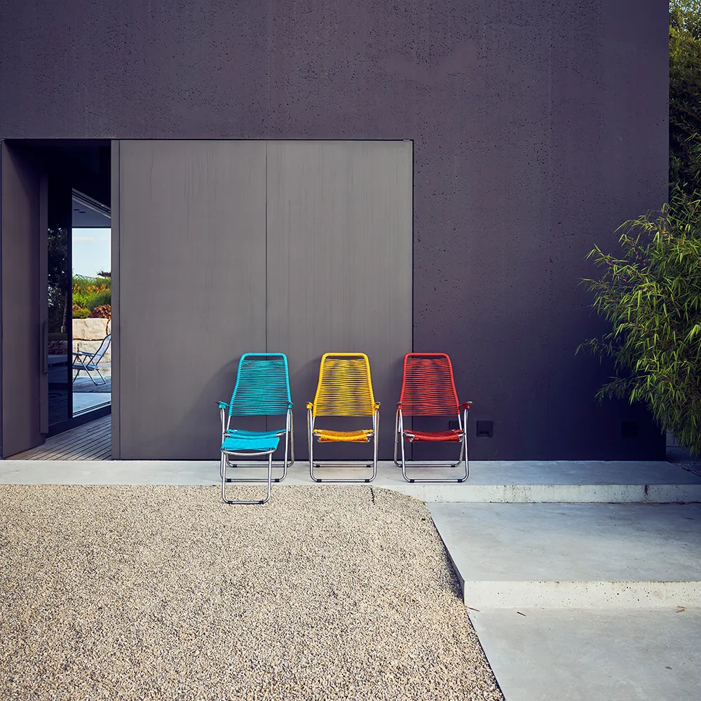 Spaghetti footrest yellow matt aluminium 