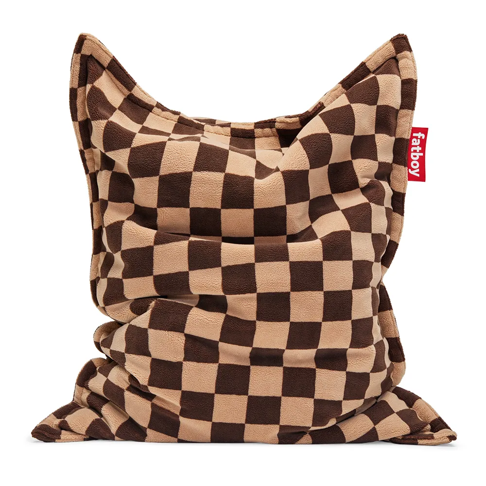 Original slim teddy Sittsäck chess brown