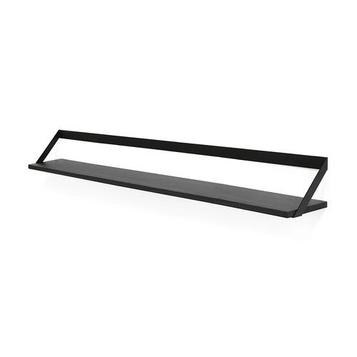 Ribbon hylla 140x20 cm svart ek/svart metall