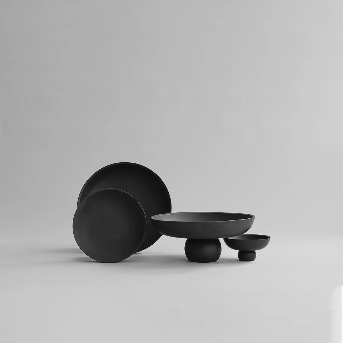 Handmålad dekorationsskål Baburu Mini Black Ø 20 cm