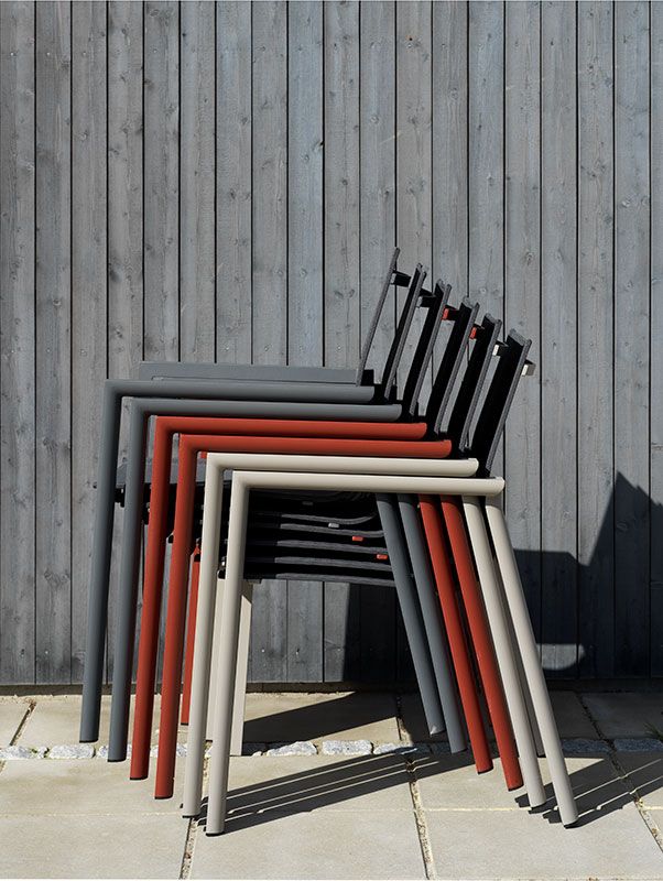 Delia stapelstol röd/textilene 