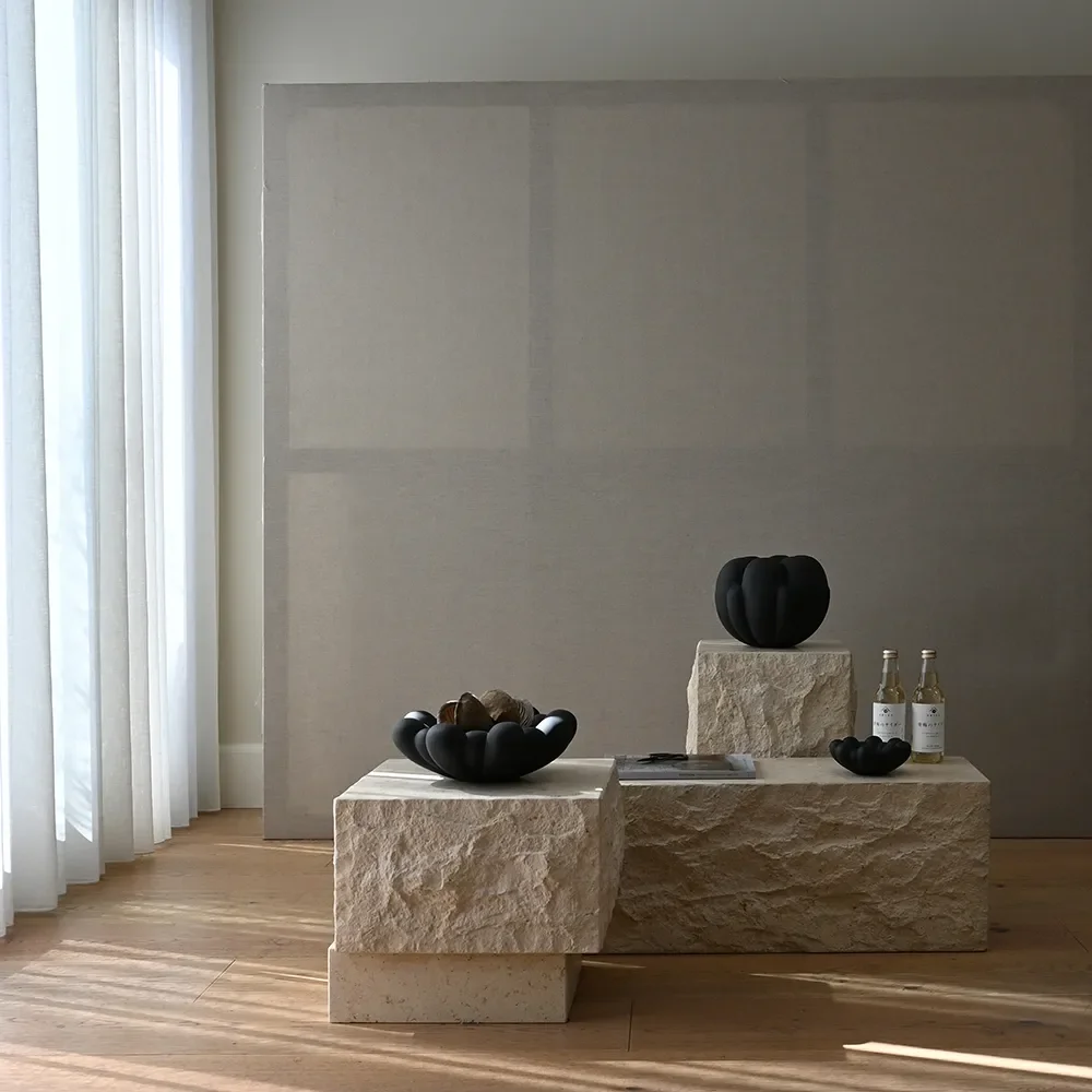 Temple Soffbord lågt - Limestone