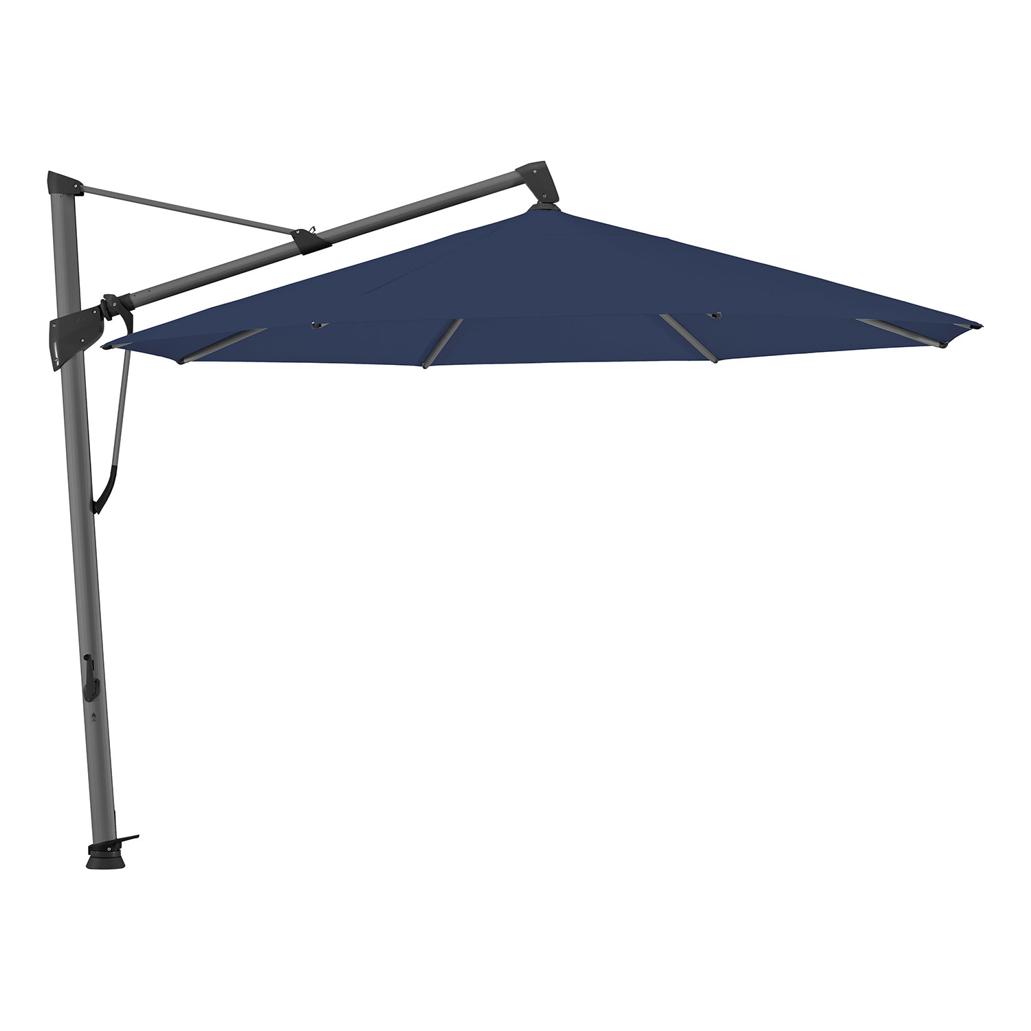 Glatz Sombrano S+ frihängande parasoll 350 cm kat.5 antracite alu / 530 atlantic