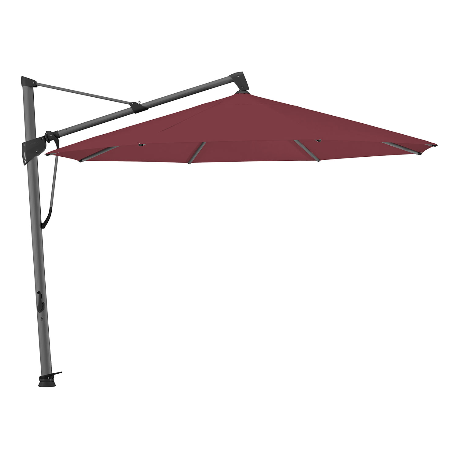 Sombrano S+ frihängande parasoll 350 cm kat.4 antracite alu / 436 wine