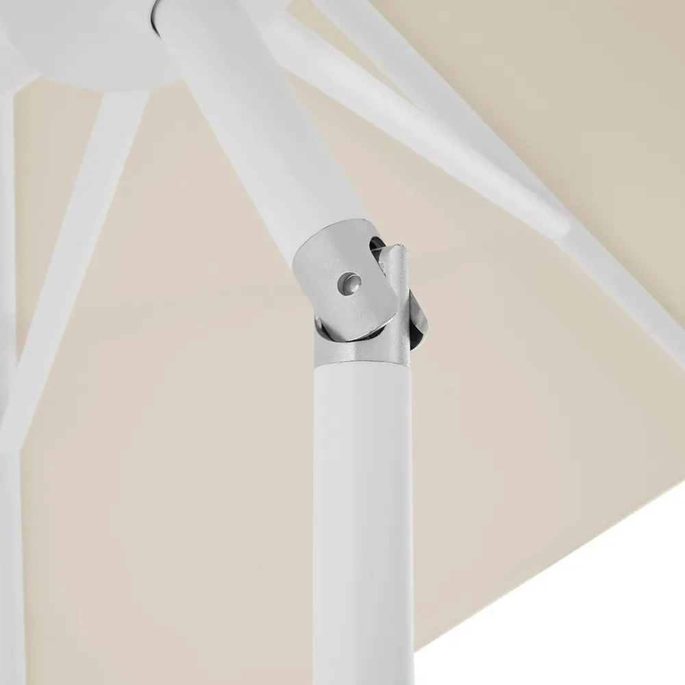 Twist 270 cm parasoll matt white Kat.5 665 Chrome