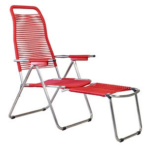 Spaghetti footrest red matt aluminium 