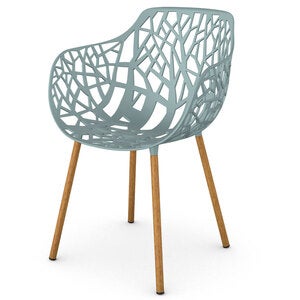 Forest karmstol med Iroko klädda ben Light Blue 