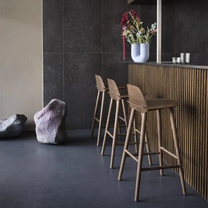 Nerd barstol 75 cm - med fotstöd i metall - Midnight Blue