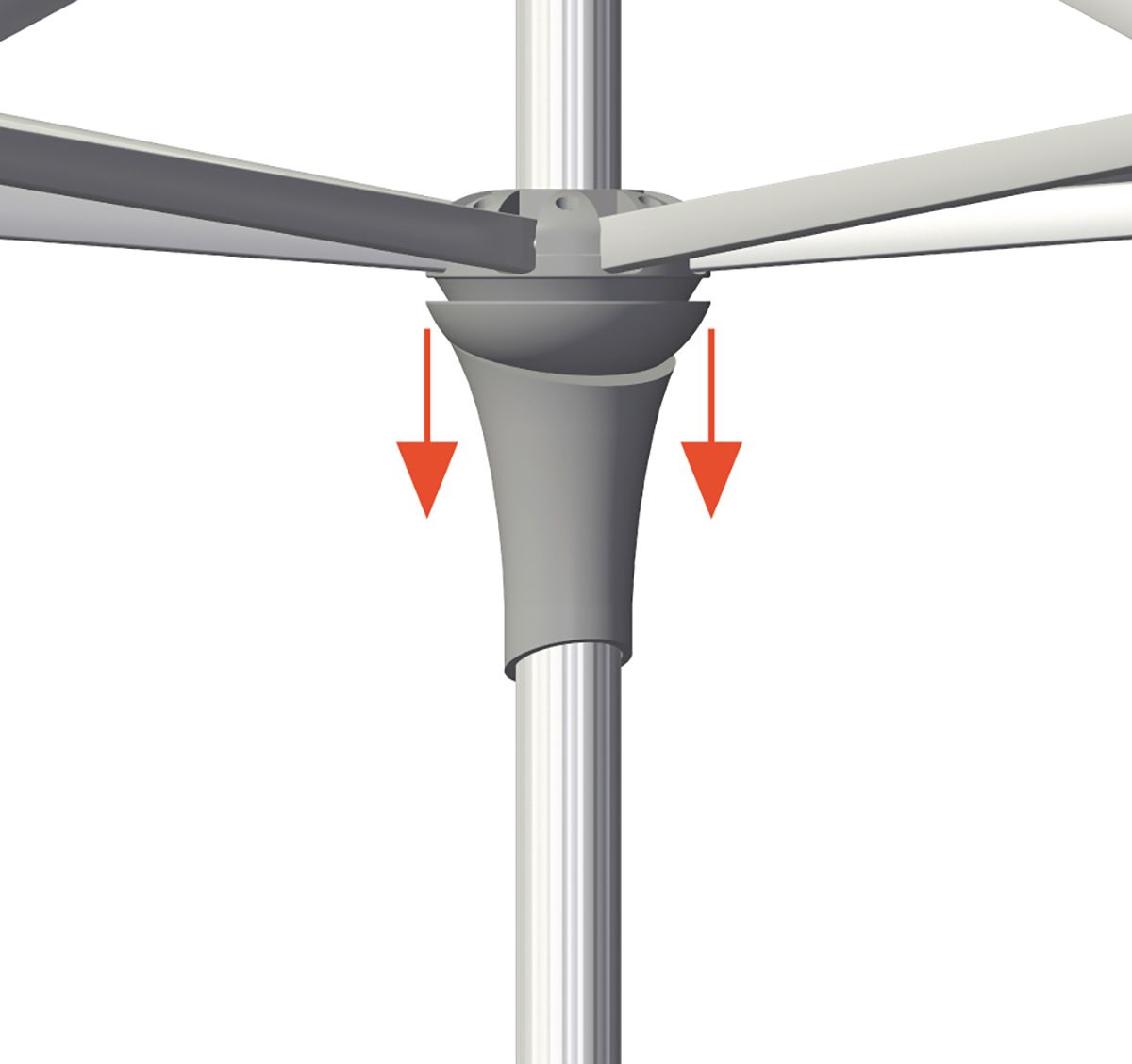 Alu-smart parasoll 200x200 cm kat.2 156 Pale grey