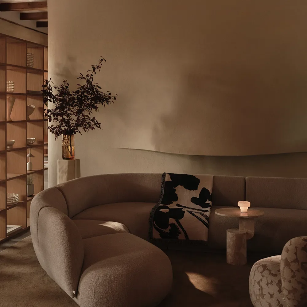 Munblåst Portabel Dimbar LED-Bordslampa Ripple