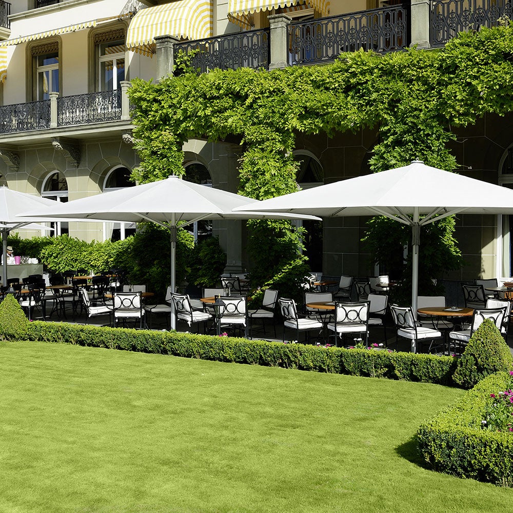 Sombrano S+ frihängande parasoll 350 cm kat.4 antracite alu / 453 vanilla 