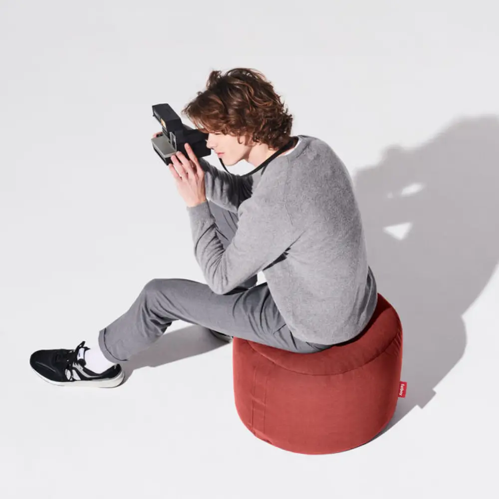 point canvas recycled sittpuff merlot red