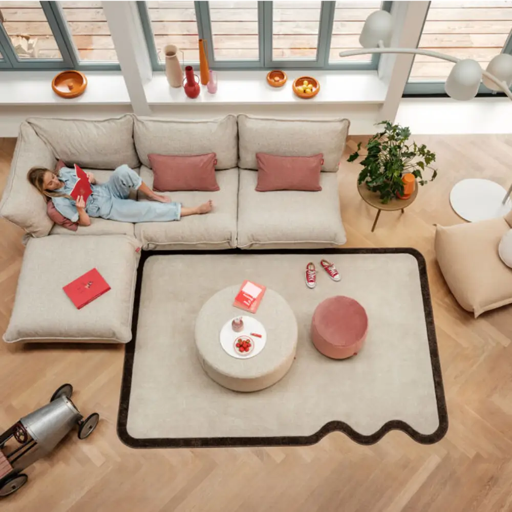 sumo fotpall boucle recycled beige