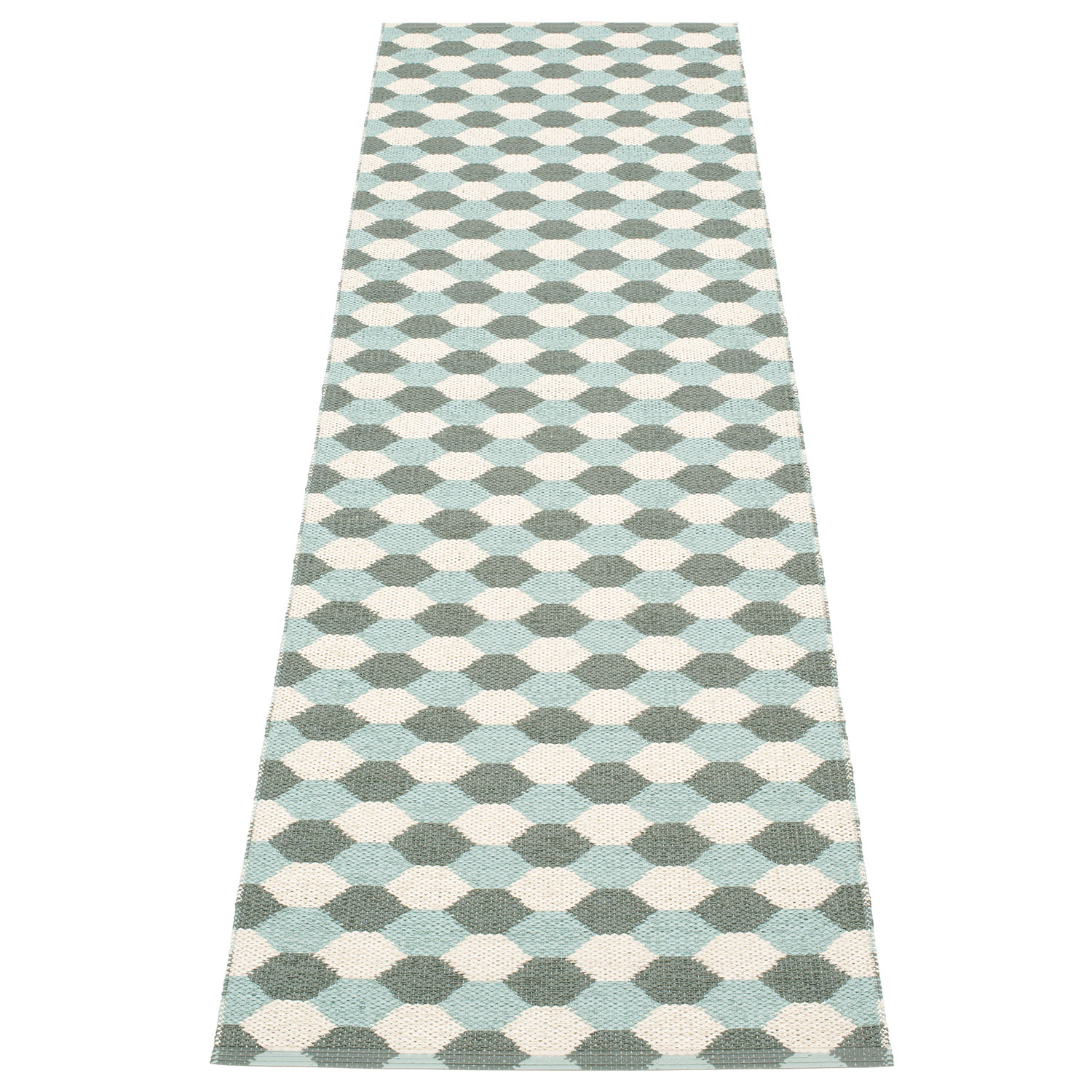 Pappelina Dana matta 70×250 cm army / pale turquoise / vanilla