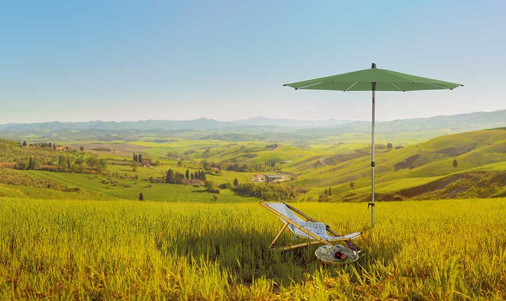 Alu-smart parasoll 200x200 cm kat.2 156 Pale grey