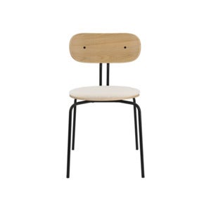 Curious Matstol Ek/Svart Metall Teddy White