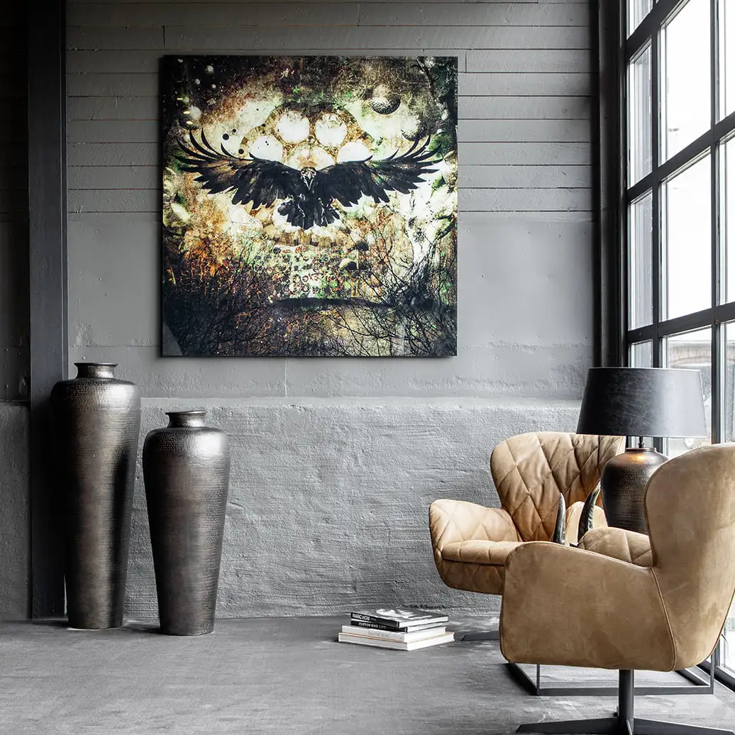 Väggdekor Raven 100x100 cm 