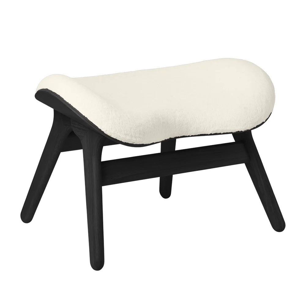 A Conversation Piece Ottoman Fotpall Black Oak/Teddy White
