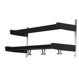 Meja Hatthylla 90 cm 2 hyllplan Svartbetsad Ek