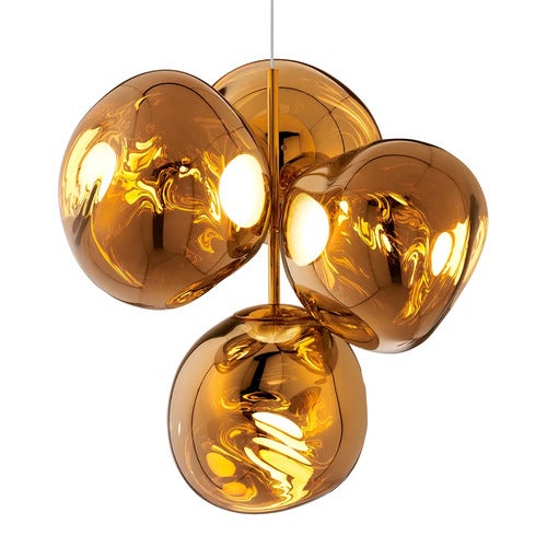 Melt Chandelier Small takkrona Gold LED
