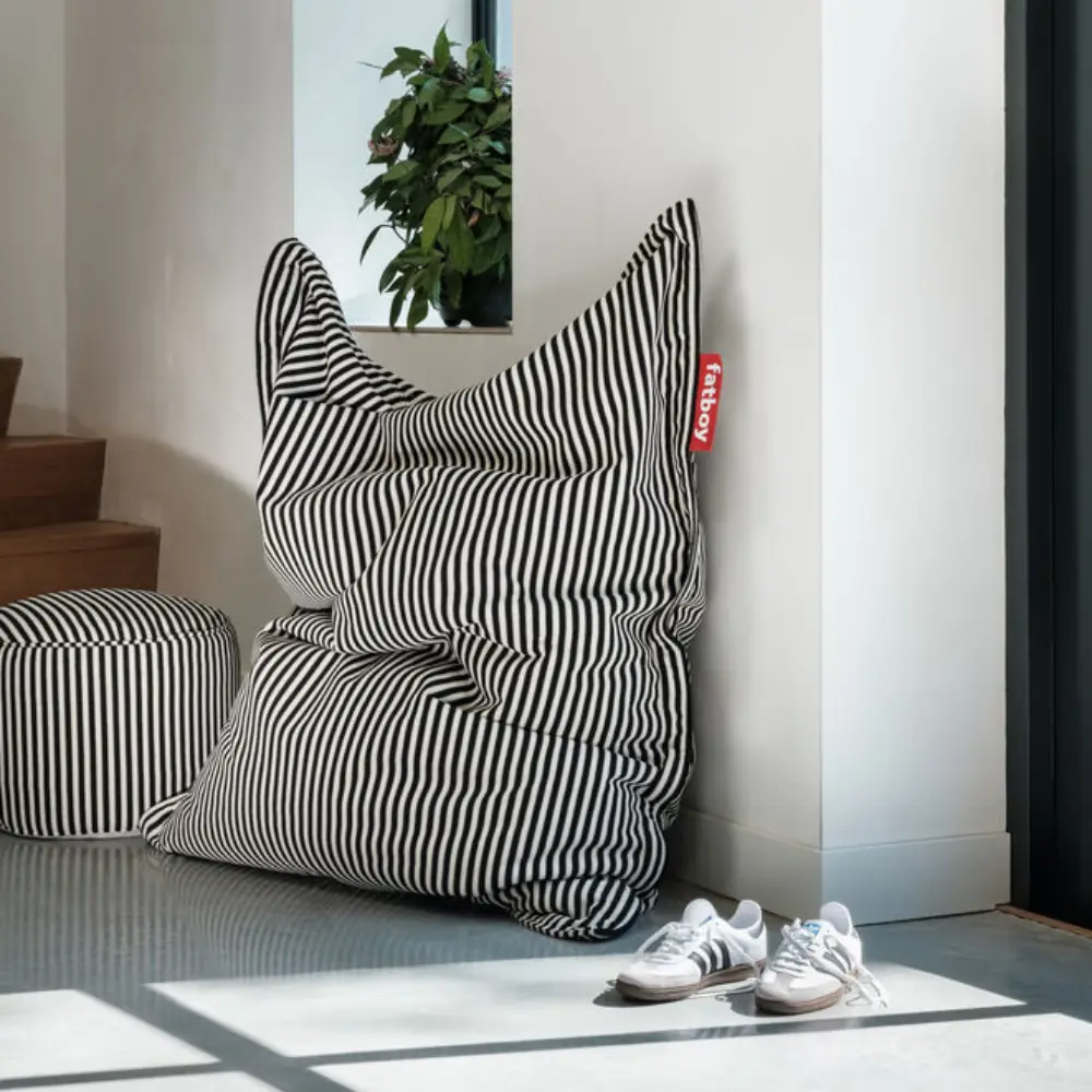 original slim terry sittsäck black creme