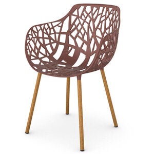 Forest karmstol med Iroko klädda ben Terracotta 
