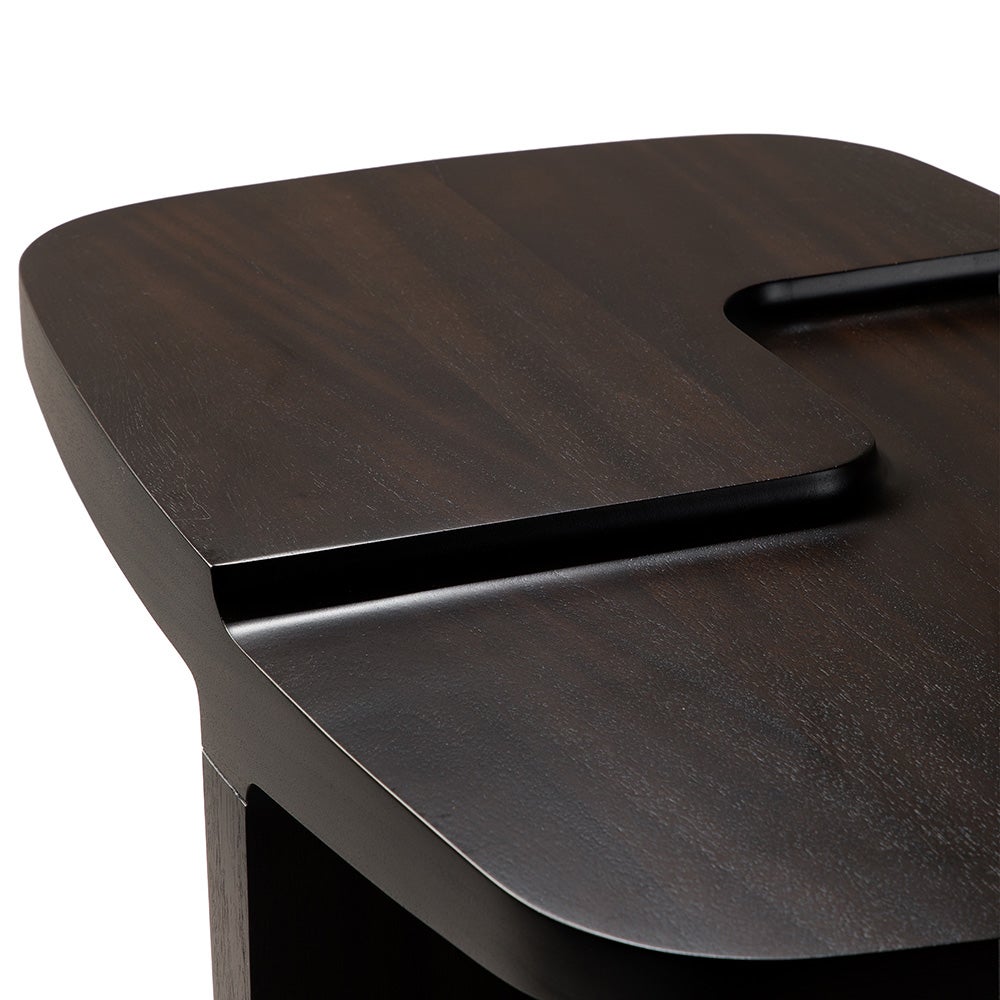 Brutalist Sidobord Mahogny