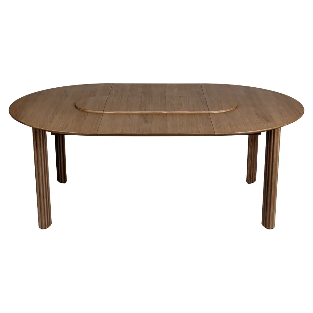 Comfort Circle Matbord med förlängning 132-202x132 Dark Oak