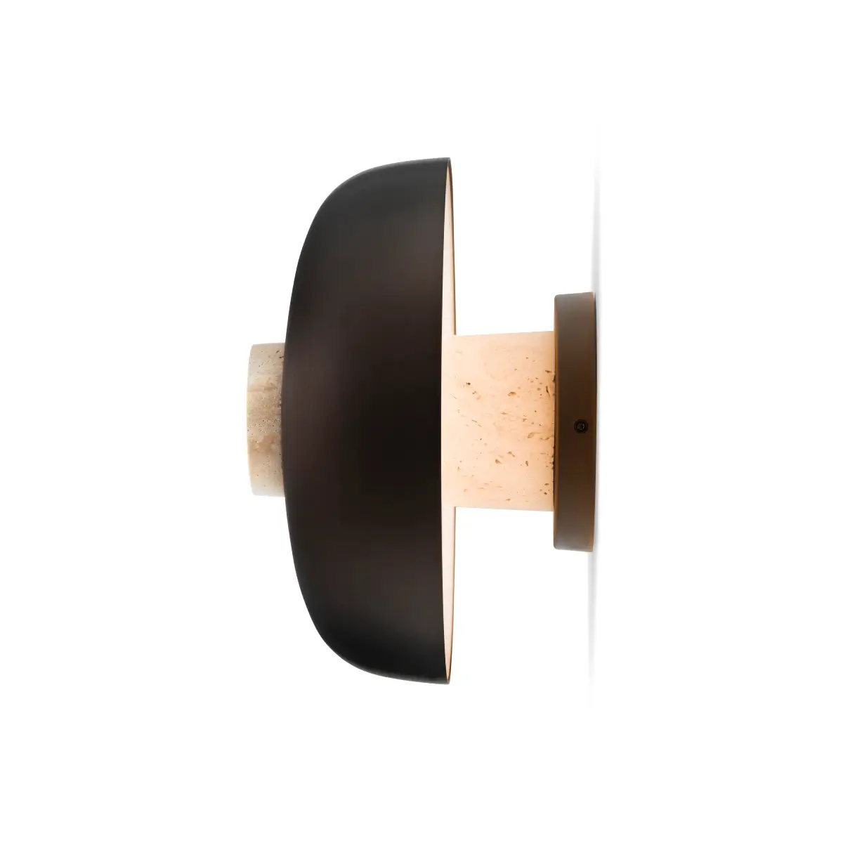 Reverse Vägglampa Travertine, Sand/Alu. Bronzed